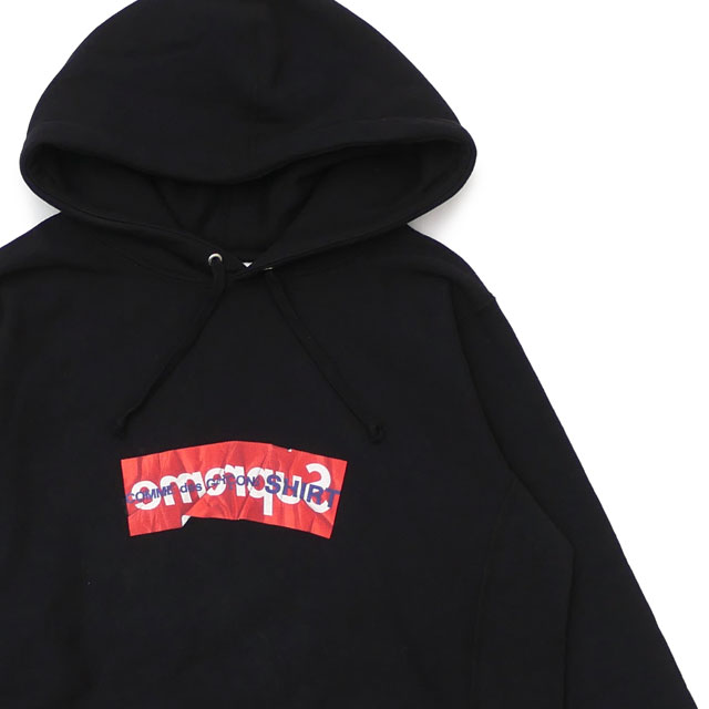 �ڲ��ʸ�ľ���ޤ����ۥ���ץ꡼�� Supreme x COMME des GARCONS SHIRT ����ǥ���륽�� ����� Box Logo Hooded Sweatshirt �ա��ǥ��� �������å� �ѡ����� BLACK �֥�å� ��� S������ ����š� 111001443031