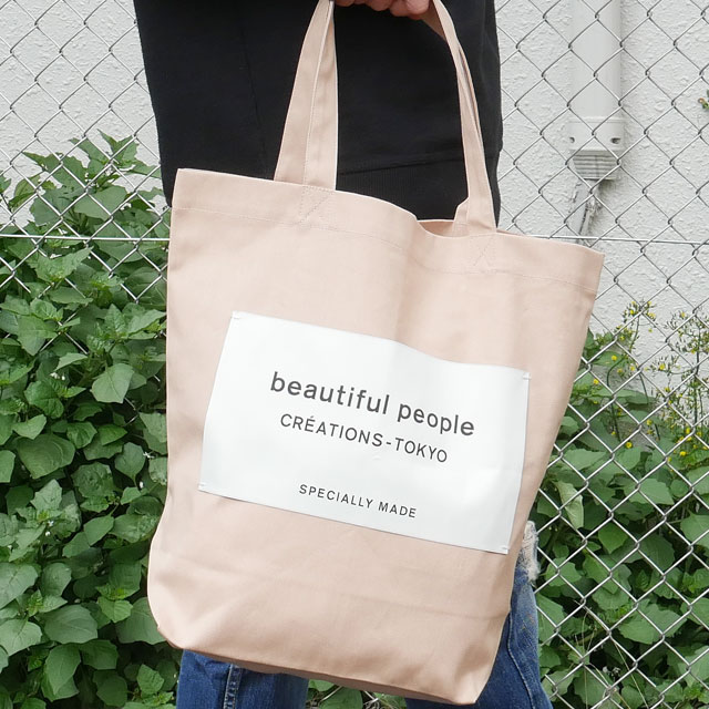 [ָݥ5ܥڡ!!]  ӥ塼ƥեԡץ beautiful people ľŹ ͡ॿȡ Хå TOTE BAG PINKBEIGE ԥ󥯥١ ǥ