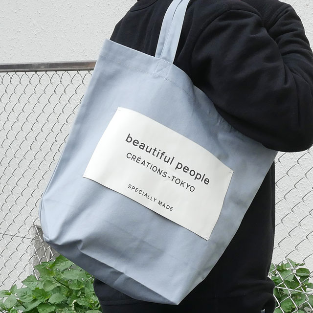 [ָݥ5ܥڡ!!]  ӥ塼ƥեԡץ beautiful people ľŹ ͡ॿȡ Хå TOTE BAG BLUEGRAY ֥롼졼 ǥ