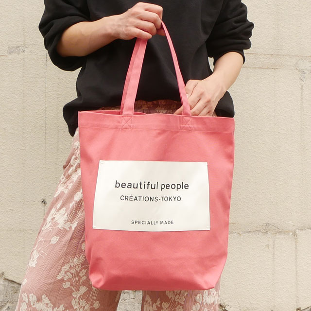 [ָݥ5ܥڡ!!]  ӥ塼ƥեԡץ beautiful people ľŹ ͡ॿȡ Хå TOTE BAG coral  ǥ