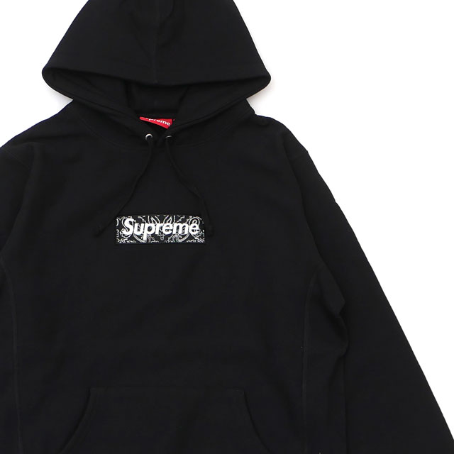 �ڴ��ָ������̲��ʡ�  ������/̤���� ����ץ꡼�� Supreme 19FW Bandana Box Logo Hooded Sweatshirt �Х���� �ܥå������� �ա��ǥ��� �������å� �ѡ����� BLACK �֥�å� ��� M������ 2019FW 111001481041