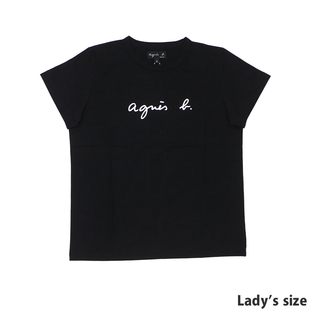 新品 アニエスベー Agnes B Ts ロゴ Tシャツ Black ブラック 黒 レディース Cliff Edge