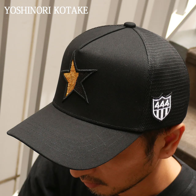 [ָݥ5ܥڡ!!]  襷Υꥳ YOSHINORI KOTAKE x Сˡ ˥塼衼 BARNEYS NEWYORK BLACK LINE GOLD STAR SPANGLE MESH CAP å BLACK ֥å  