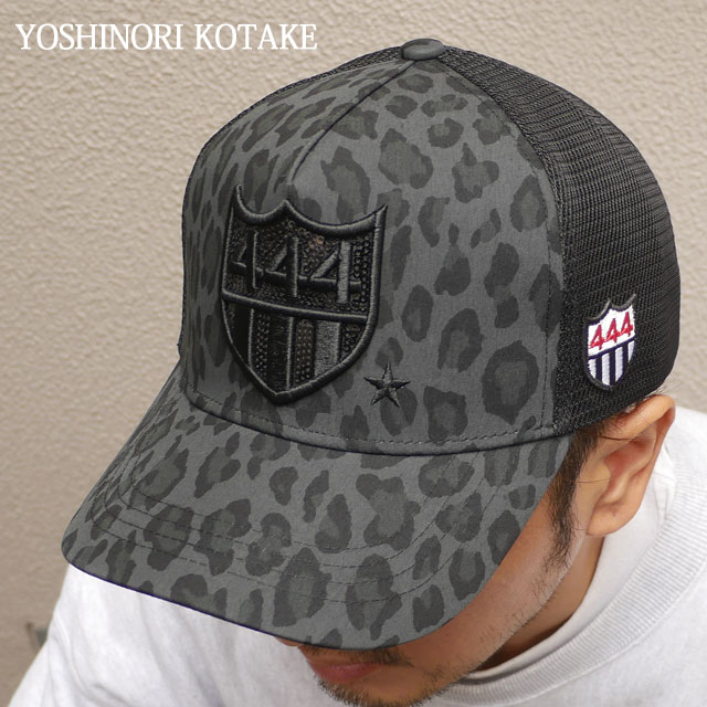 [ָݥ5ܥڡ!!]  襷Υꥳ YOSHINORI KOTAKE x Сˡ ˥塼衼 BARNEYS NEWYORK BLACK LINE LEOPARD 444LOGO SPANGLE MESH CAP BLACK