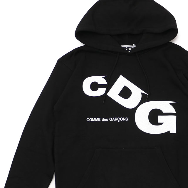 新品 コムデギャルソン CDG ロゴ パーカー ブラック