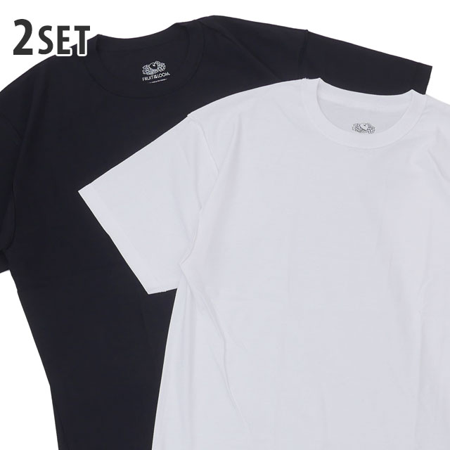 [ָݥ5ܥڡ!!]  桼 UNUSED x ե롼ĥ֥롼 FRUIT OF THE LOOM 2PAC TEE T 2祻å WHITE&BLACK 