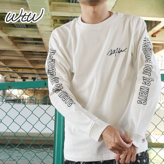 [ָݥ5ܥڡ!!]  ֥ƥ WTW SLEEVE PRINT LOGO LS ĹµT WHITE ۥ磻   ǥ