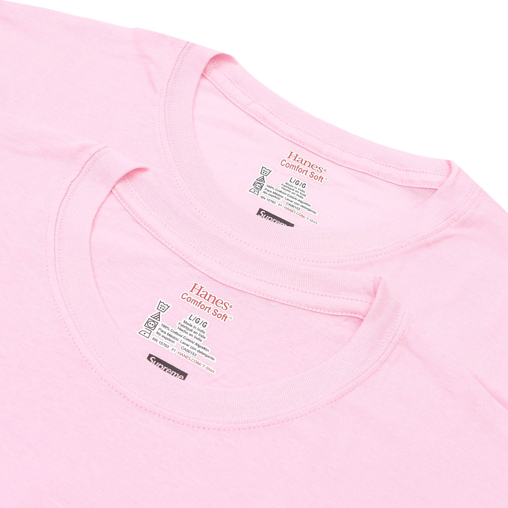 Supreme x Hanes Tee へーンズ Mサイズ ピンク 2枚セット