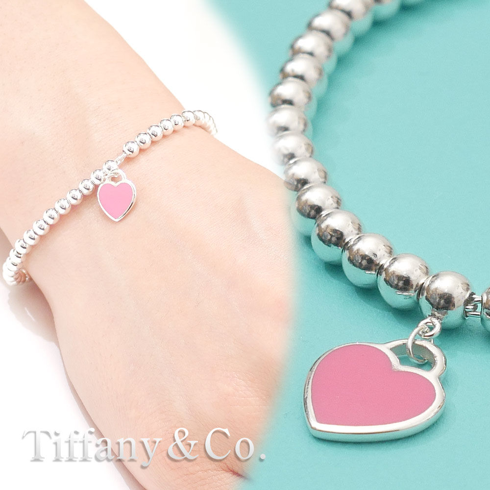 [���ָ���ݥ����5�ܥ����ڡ�����!!] ���� �ƥ��ե��ˡ� TIFFANY&CO. Heart Tag Bead Bracelet M �ϡ��� ���� �ӡ��� �֥쥹��å� SILVER ����С� ��ǥ�����