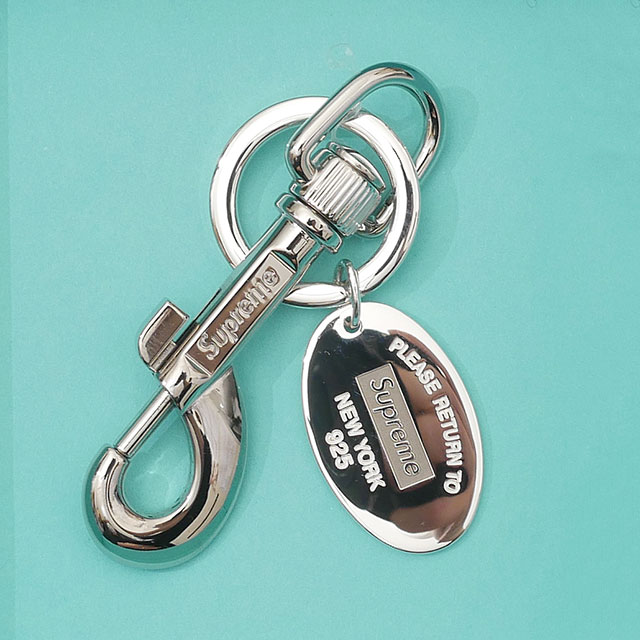 [���ָ���ݥ����5�ܥ����ڡ�����!!] ���� ����ץ꡼�� SUPREME x �ƥ��ե��ˡ� TIFFANY&CO. Oval Tag Keyring ������� �����ۥ���� SILVER ����С� �� ���