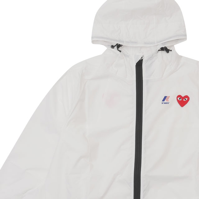 [ָݥ5ܥڡ!!]  ץ쥤 ǥ륽 PLAY COMME des GARCONS x  K-WAY PACKABLE FULL ZIP JACKET 㥱å WHITE ۥ磻  