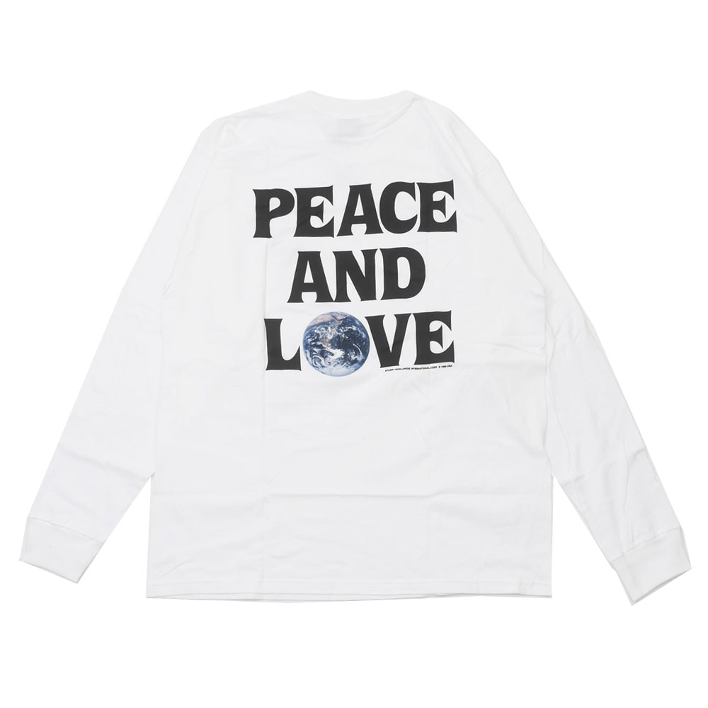 [ָݥ5ܥڡ!!]  ƥ塼 STUSSY Peace Love L/S Tee ƥ ĹµT ȥå WHITE ۥ磻   