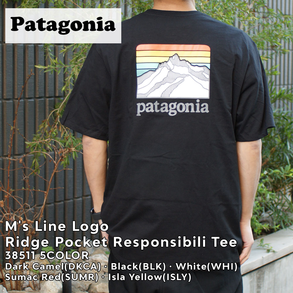 新品 パタゴニア Patagonia 22ss M S Line Logo Ridge Pocket Responsibili Tee ライン ロゴ リッジ ポケット レスポンシビリ Tシャツ メンズ レディース アウトドア キャンプ 22ss Sp22 新作 Cliff Edge