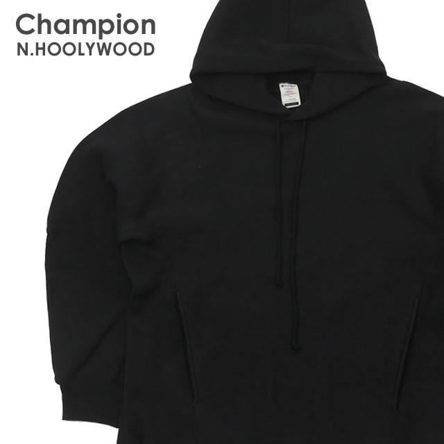 �ڿ��̸������̲��ʡ� ���� ���̥ϥꥦ�å� N.HOOLYWOOD x �����ԥ��� Champion HODDED SWEATSHIRT �ѡ����� BLACK �֥�å� �� ��� ����