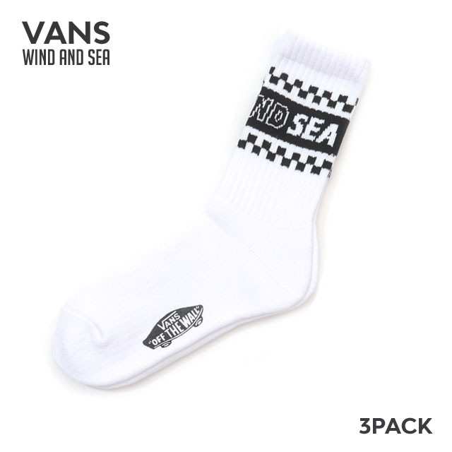 [ָݥ5ܥڡ!!]  󥷡 WIND AND SEA x Х VANS PILE CREW 3PACK SOCKS å  3­å WHITE ۥ磻   ǥ 