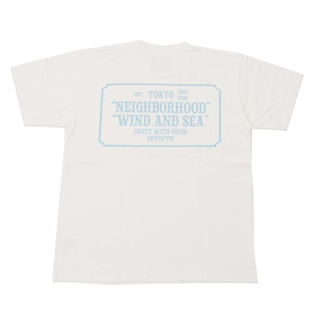 M NEIGHBORHOOD × WIND AND SEA tee White