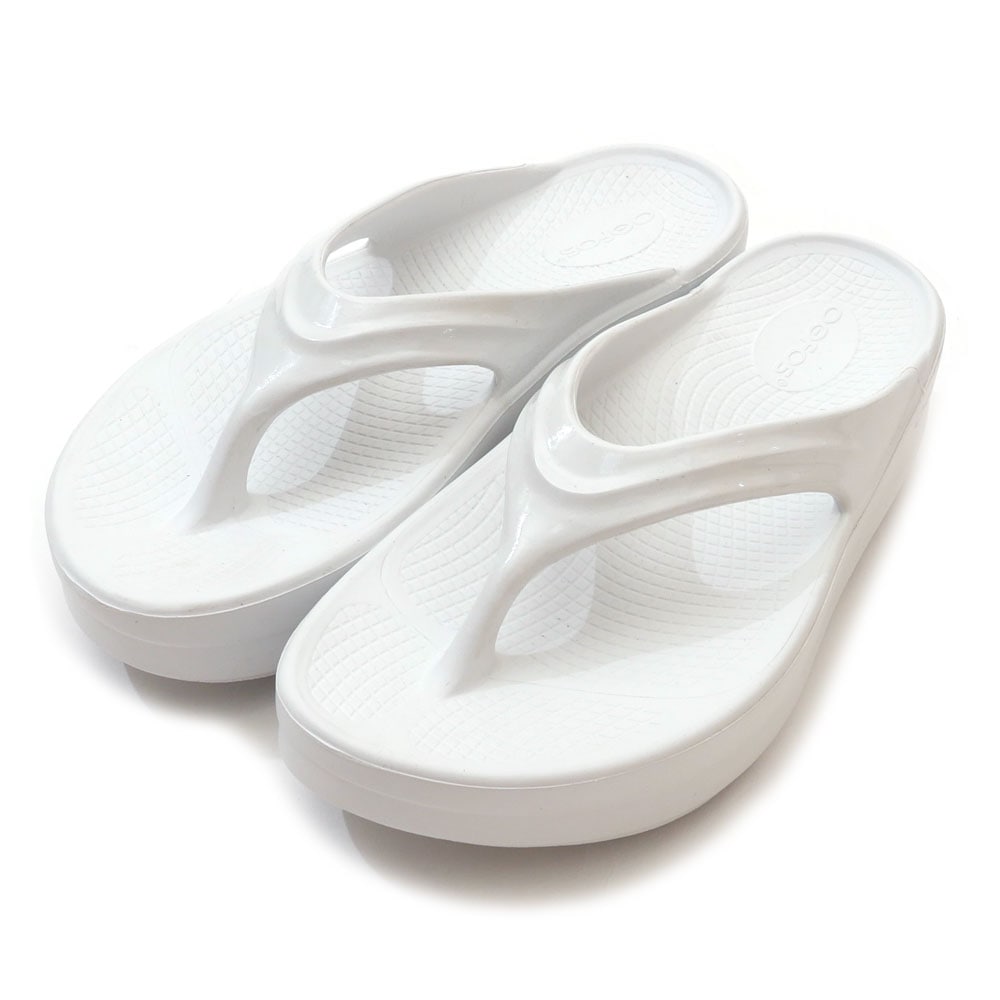 新品 ウーフォス OOFOS OOmega THONG ウーメガ リカバリー サンダル WHITE ホワイト 白 レディース-Cliff Edge