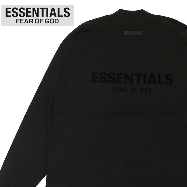 [���ָ���ݥ����5�ܥ����ڡ�����!!] ���� ���å��󥷥�륺 ESSENTIALS COTTON L/S TEE ĹµT����� BLACK �֥�å� �� ��� ���� �ե������֥��å� FEAR OF GOD FOG