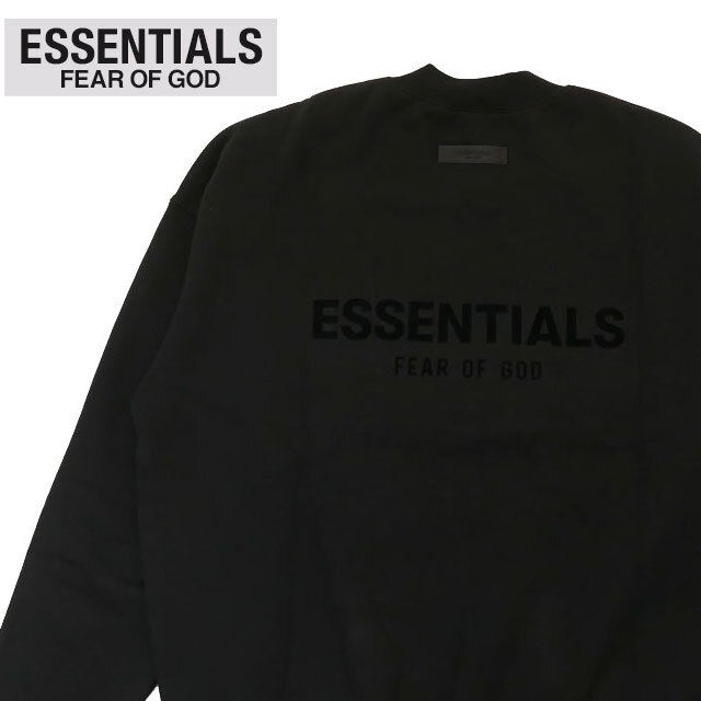 [���ָ���ݥ����5�ܥ����ڡ�����!!] ���� ���å��󥷥�륺 ESSENTIALS CREWNECK SWEAT �������å� BLACK �֥�å� �� ��� ���� �ե������֥��å� FEAR OF GOD FOG