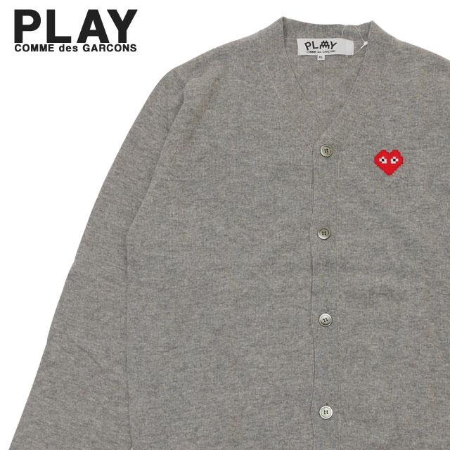 �ڲ��ʸ�ľ���ޤ����� ���� �ץ쥤 ����ǥ���륽�� PLAY COMME des GARCONS x ����١����� Invader Men's Cardigan �˥å� �����ǥ����� GRAY ���졼 ���� ��� ����
