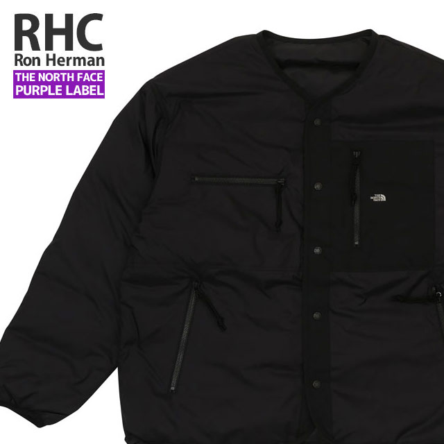 [ָݥ5ܥڡ!!]  ϡޥ RHC Ron Herman x Ρե ѡץ졼٥ THE NORTH FACE PURPLE LABEL Field Down Cardigan С֥  㥱å ǥ K(BLACK)  ND2283N
