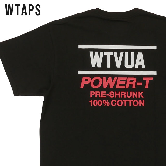 [ָݥ5ܥڡ!!]  ֥륿åץ WTAPS POWER-T SS T BLACK ֥å    22217OND-CSM01 (W)TAPS