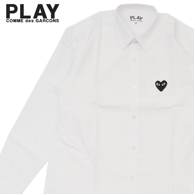 [ָݥ5ܥڡ!!]  ץ쥤 ǥ륽 PLAY COMME des GARCONS Black Heart L/S Shirt Ĺµ WHITE ۥ磻  