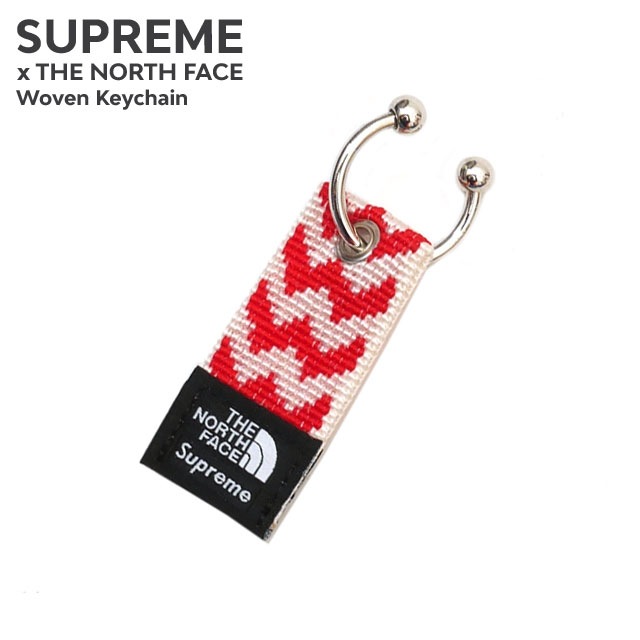 [ָݥ5ܥڡ!!]  ץ꡼ SUPREME x  Ρե THE NORTH FACE Woven Keychain  ۥ REDxWHITE  ǥ 
