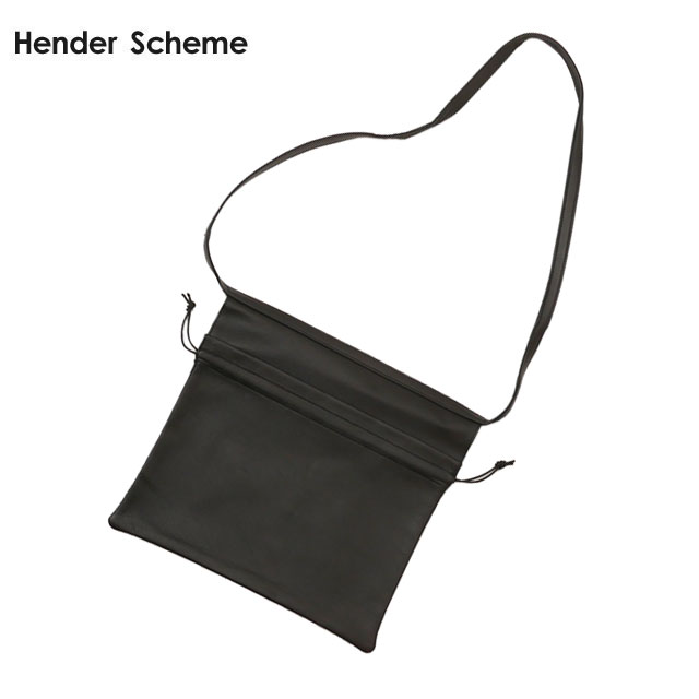 �ڿ��̸������̲��ʡ� ���� ��������������� Hender Scheme Cow Red Cross Bag Small �����쥶�� ��å� ������ �Хå� ���������Хå� BLACK �֥�å� �� ��� ��ǥ����� ����