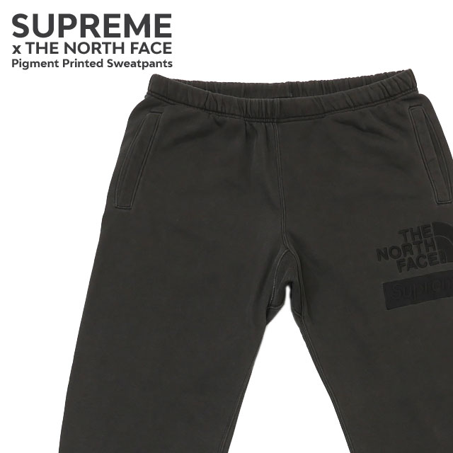 [ָݥ5ܥڡ!!]  ץ꡼ SUPREME x  Ρե THE NORTH FACE Pigment Printed Sweatpant åȥѥ BLACK ֥å   