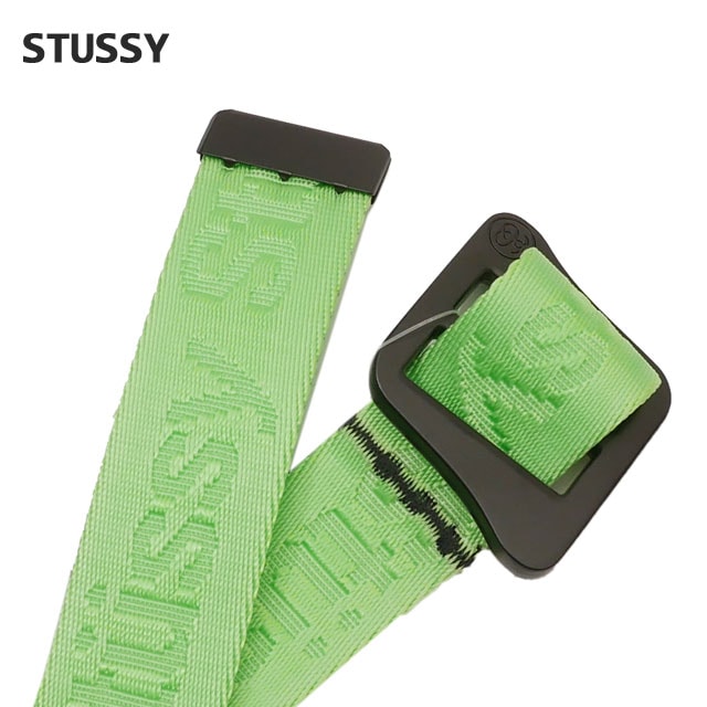 STUSSY EMBROIDERED S BELT グリーン STUSSY EMBROIDERED S BELT グリーン