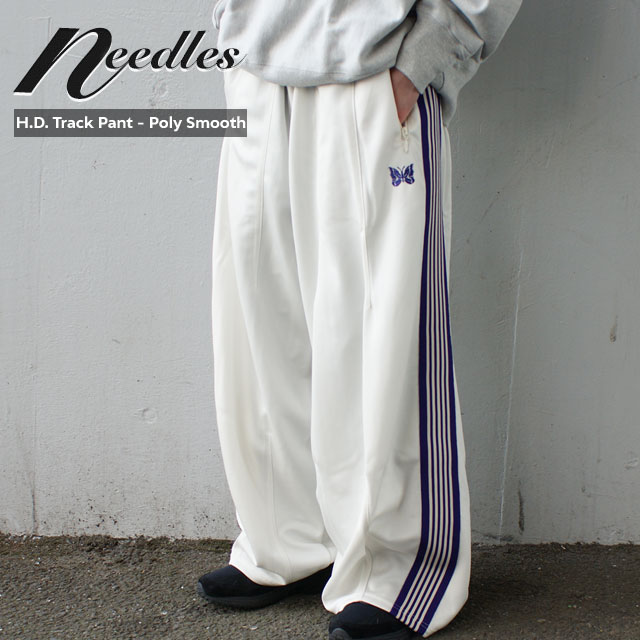 [���ָ���ݥ����5�ܥ����ڡ�����!!] ���� �ˡ��ɥ륺 NEEDLES H.D. Track Pant Poly Smooth �ҥ��ǥ� �ȥ�å��ѥ�� ICE WHITE �ۥ磻�� �� ��� ����