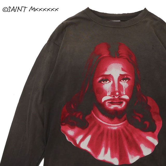 [ָݥ5ܥڡ!!]  ޥ SAINT MICHAEL x ܡ쥤 BORN X RAISED B&R L/S TEE CLOWN ĹµT BLACK ֥å   SAINT Mxxxxxx 