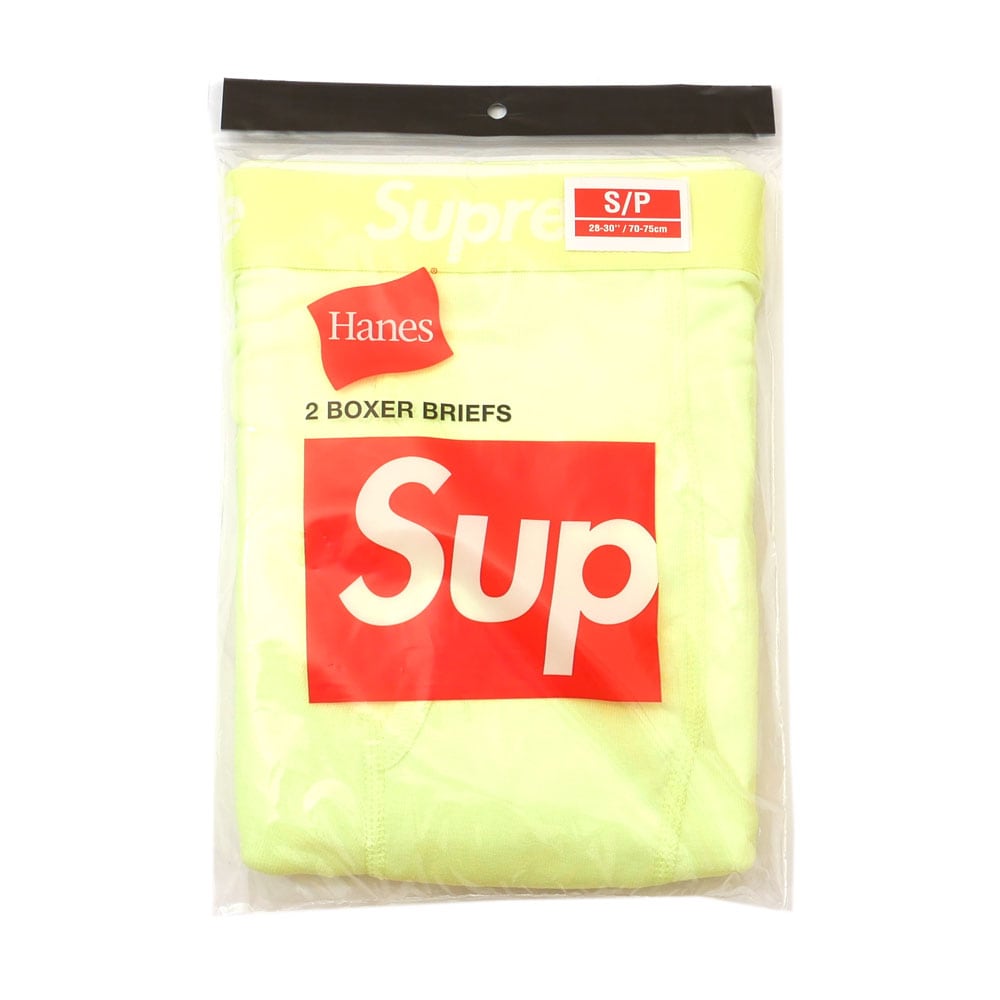 [期間限定ポイント5倍キャンペーン中!!] 新品 シュプリーム SUPREME x ヘインズ Hanes Boxer Briefs (2 Pack)  ボクサーパンツ 2枚セット FLUORESCENT YELLOW 蛍光 イエロー メンズ 新作-Cliff Edge