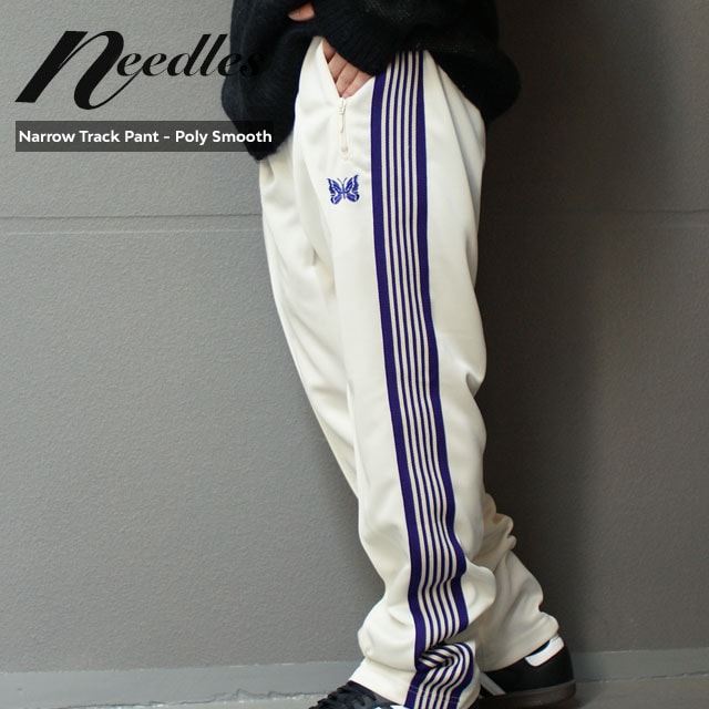[ָݥ5ܥڡ!!]  ˡɥ륺 NEEDLES Narrow Track Pant Poly Smooth ȥå ѥ ICE WHITE ۥ磻   