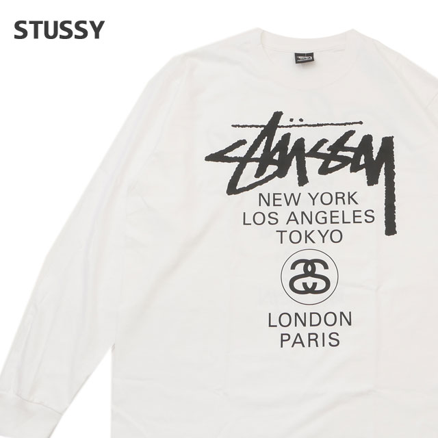 [ָݥ5ܥڡ!!]  ƥ塼 STUSSY WORLD TOUR LS TEE ĹµT WHITE ۥ磻  