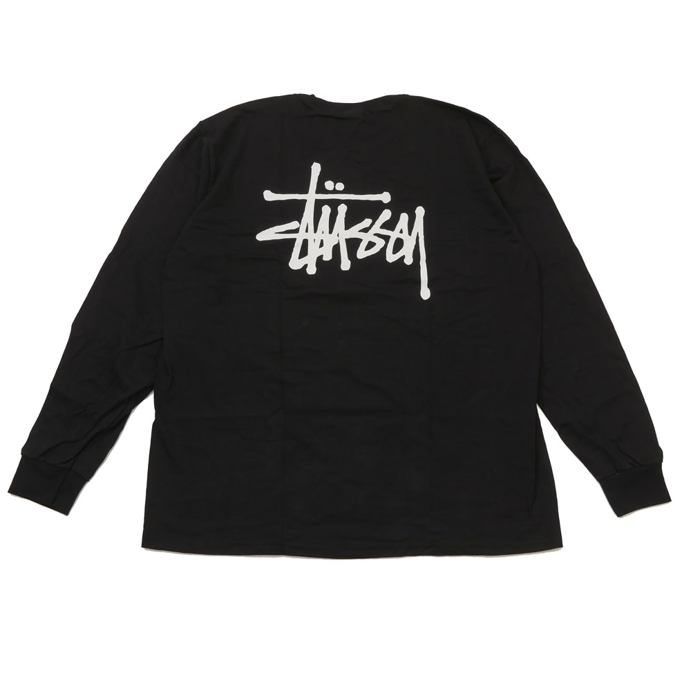 新品 ステューシー STUSSY BASIC STUSSY LS TEE 長袖Tシャツ BLACK ブラック 黒 メンズ Cliff Edge