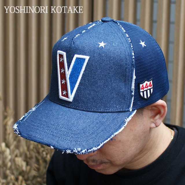 [ָݥ5ܥڡ!!]  襷Υꥳ YOSHINORI KOTAKE V LOGO MESH CAP å奭å INDIGO ǥ  ǥ 