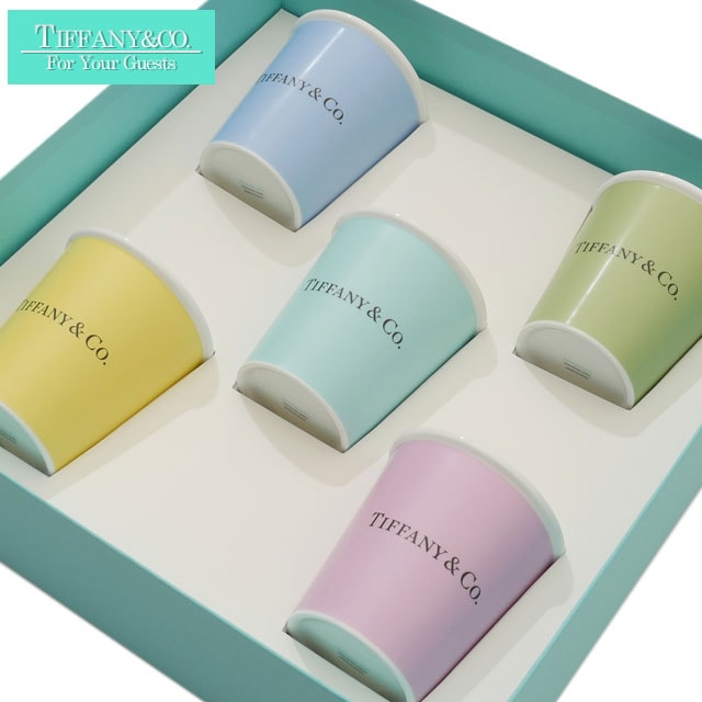 [期間限定ポイント5倍キャンペーン中!!] 新品 ティファニー TIFFANY&CO. エブリデイ オブジェクト ティファニー コーヒー カップ  ボーンチャイナ 5個セット MULTI マルチ 特典あり 結婚祝い お祝い プレゼント ギフト-Cliff Edge