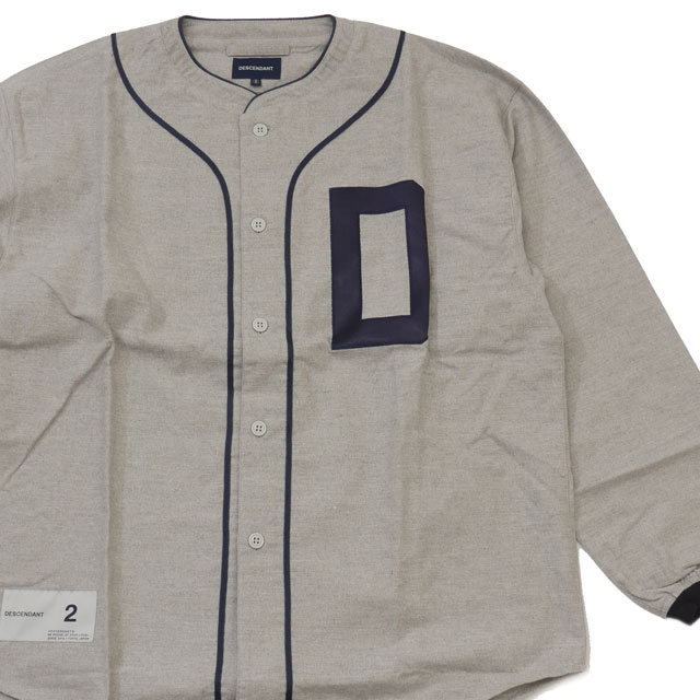 [ָݥ5ܥڡ!!] /̤ ǥ DESCENDANT 22SS BLEEK BASEBALL SHIRT ١ܡ륷 GRAY 졼  2 2022SS