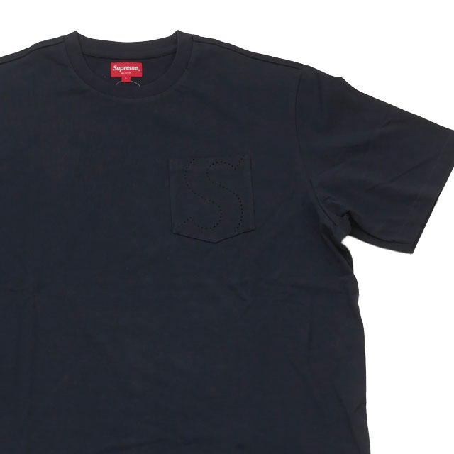 [���ָ���ݥ����5�ܥ����ڡ�����!!] ������/̤���� ����ץ꡼�� SUPREME 21SS Laser Cut S Logo Pocket Tee T����� NAVY �ͥ��ӡ� ��� L������ 2021SS