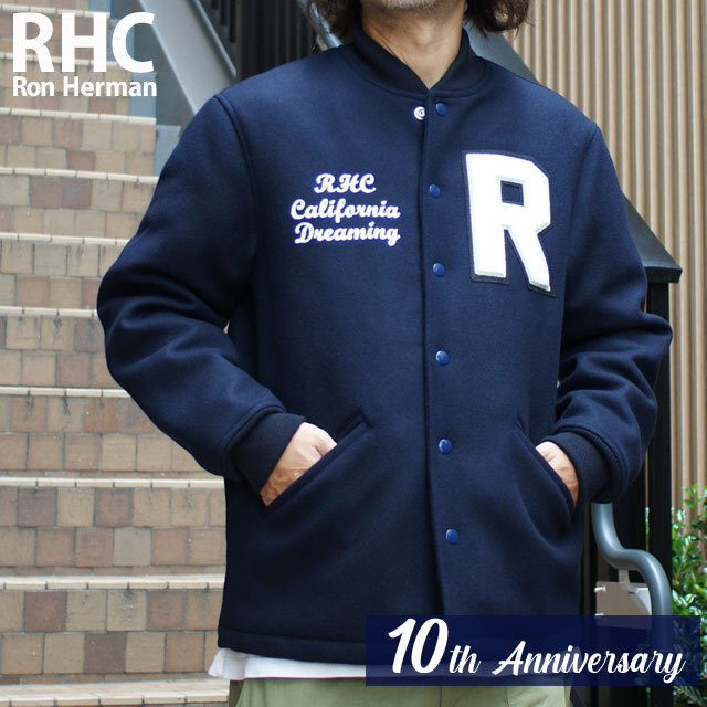 RHCܾΦ10ǯǰ  ϡޥ RHC Ron Herman x ɥե˥ STANDARD CALIFORNIA Varsity Jacket Сƥ 㥱å  NAVY ͥӡ  ӡ  ᥫ ե ץ쥼