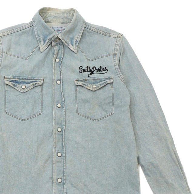 [ָݥ5ܥڡ!!] 拾ޥꥢ WACKO MARIA DENIM L/S SHIRT ǥ˥ Ĺµ BLUE ֥롼  S š