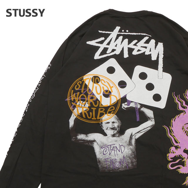 [ָݥ5ܥڡ!!]  ƥ塼 STUSSY STRIKE PIG DYED LS TEE ĹµT BLACK ֥å  