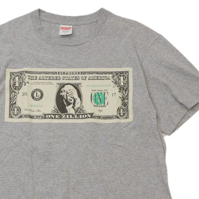 [���ָ���ݥ����5�ܥ����ڡ�����!!] ����ץ꡼�� Supreme 17FW Dollar Tee T����� HEATHER GRAY �إ������졼 ��� S������ ����š� 2017FW