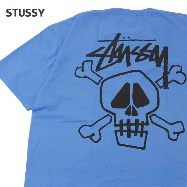 Stussy スカル刺繍 ブルー Tシャツ L Stussy スカル刺繍 ブルー Tシャツ L