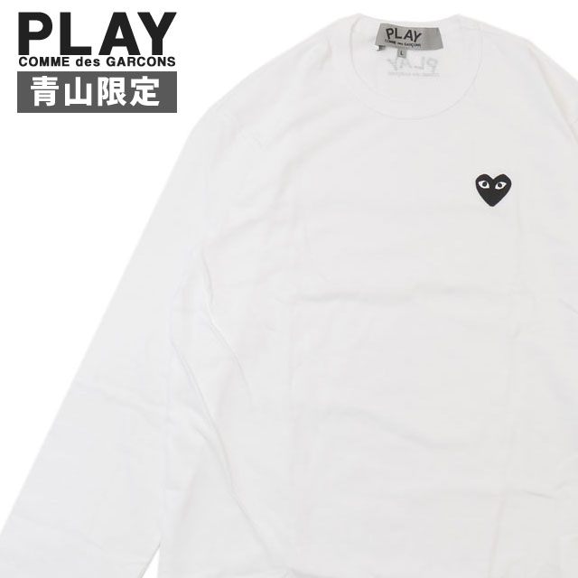 PLAY COMME des GARÇONS ホワイト 長袖Tシャツ M 期間限定ポイント5倍キャンペーン中!!] 新品 プレイ コムデギャルソン