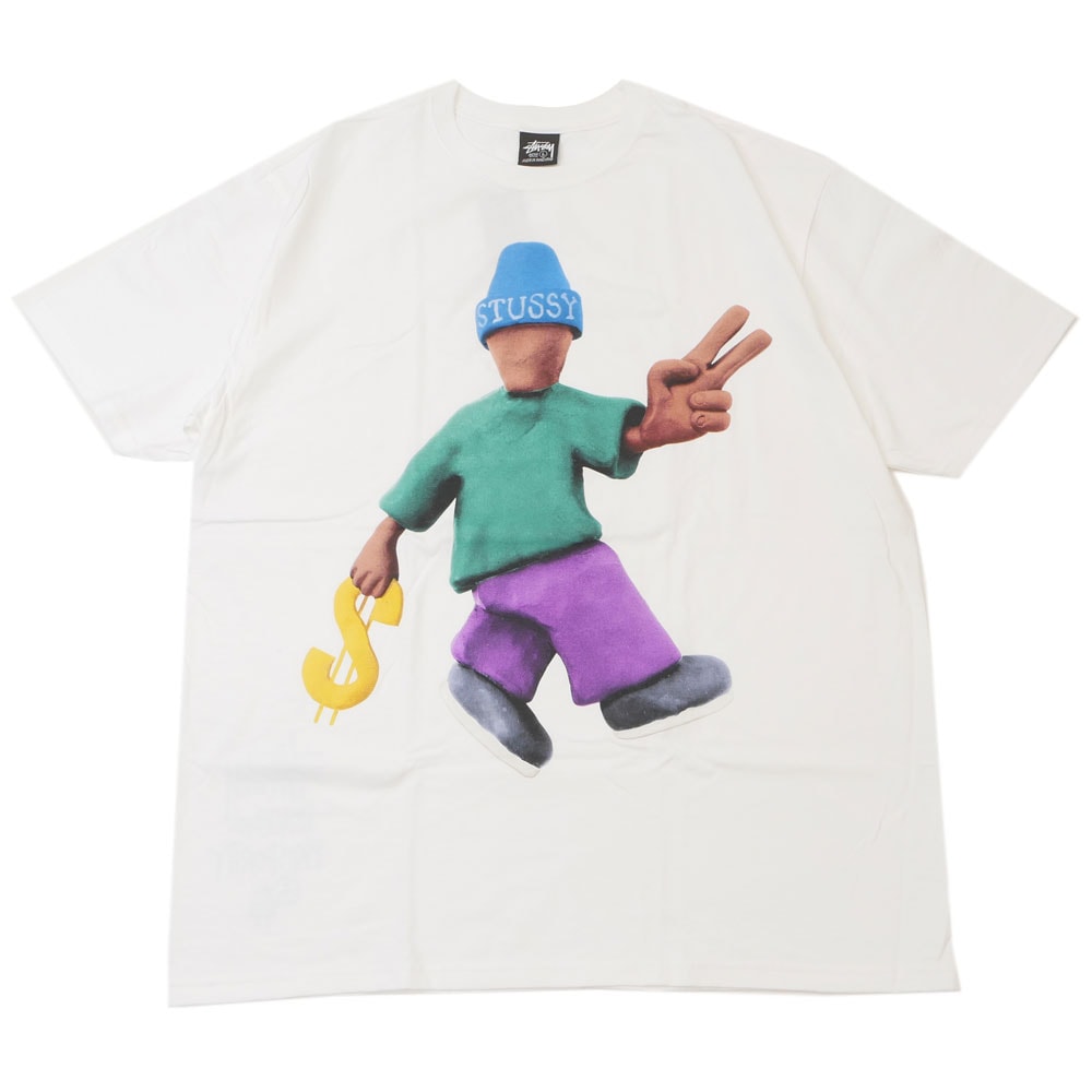 人気 STUSSY ステューシー Tシャツ M ピース バックプリント stussy (ステューシー) ピースサインTシャツ／PEACE SIGN TEE ホワイト サイズ:M