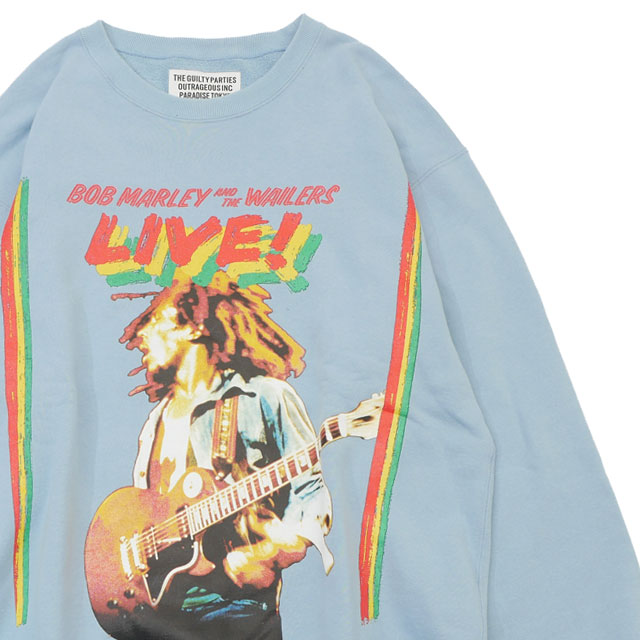 [ָݥ5ܥڡ!!]  拾ޥꥢ WACKO MARIA x ܥ֡ޡ꡼ BOB MARLEY MIDDLE WEIGHT CREW NECK SWEAT SHIRT  M