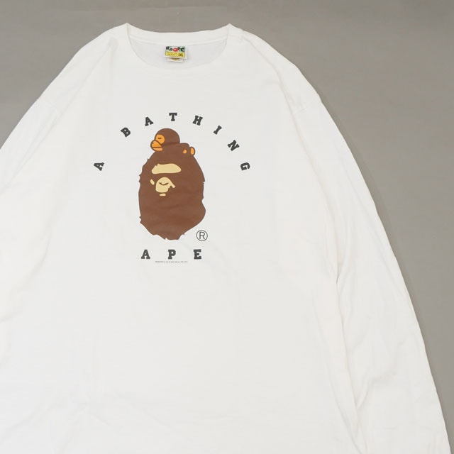 [ָݥ5ܥڡ!!]  ٥  A BATHING APE MILO ON APE HEAD L/S TEE ٥ӡޥ ץإå ĹµT 󥺡šBAPE ٥